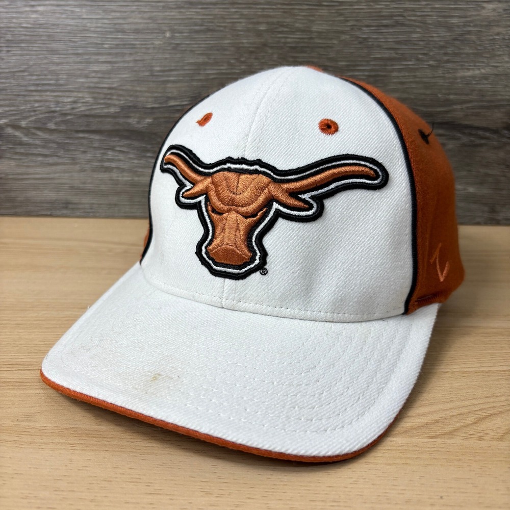 Texas Longhorns Hat‎ Cap Fitted Small White Orange Football Zephyr